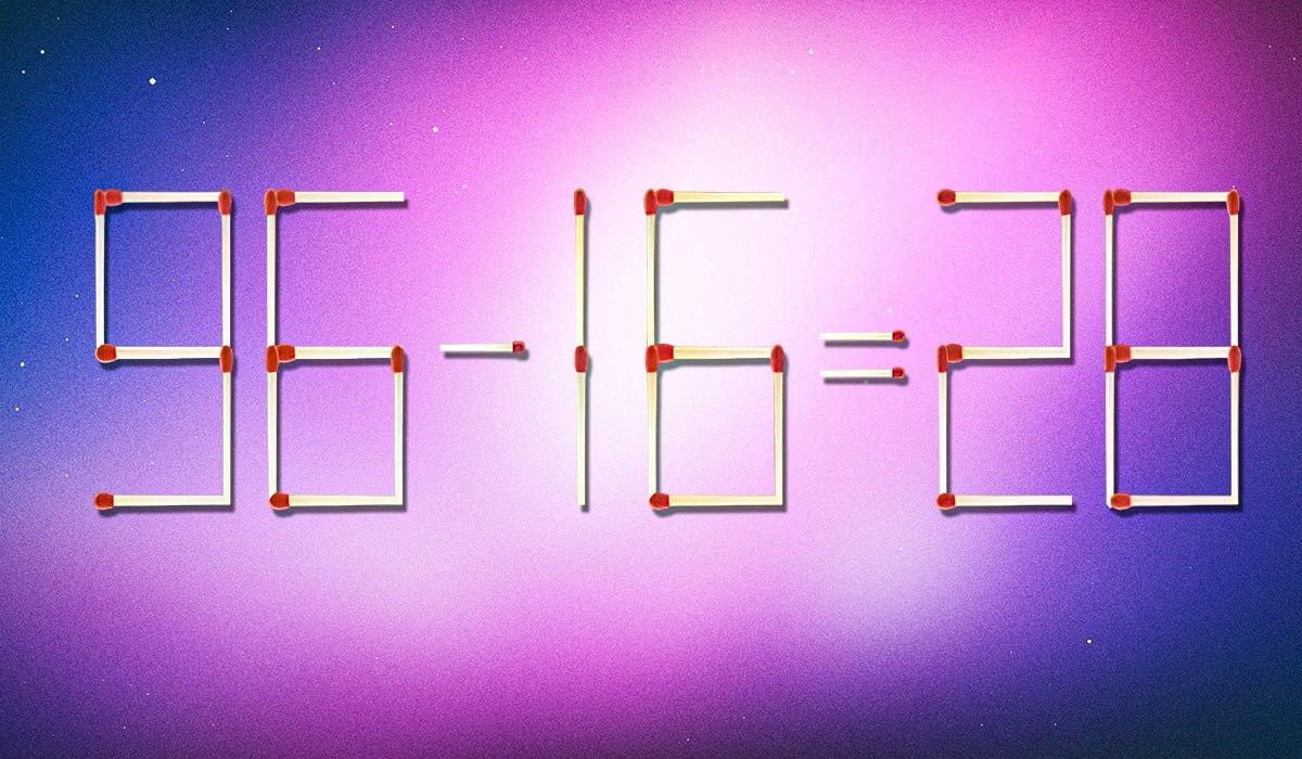 Je moet 2 overeenkomsten wegstrepen om de gelijkheid correct te maken: een puzzel voor genieën